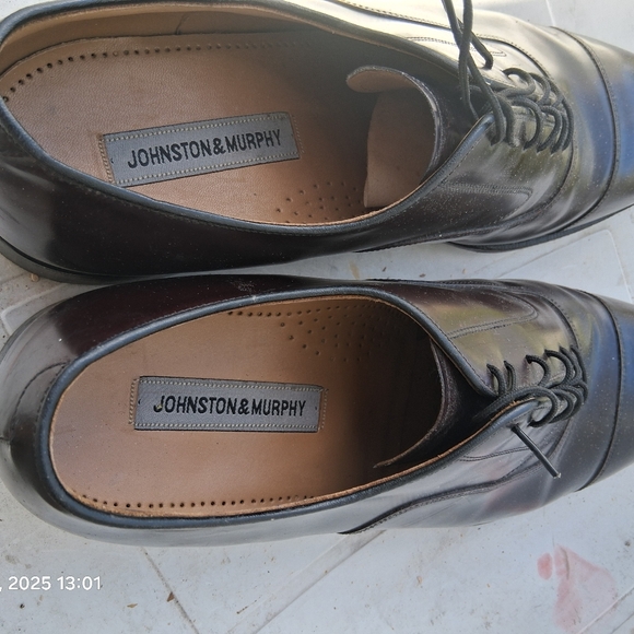 Johnston & Murphy Size 12m Oxblood Leather Cap Toe Dress Shoes